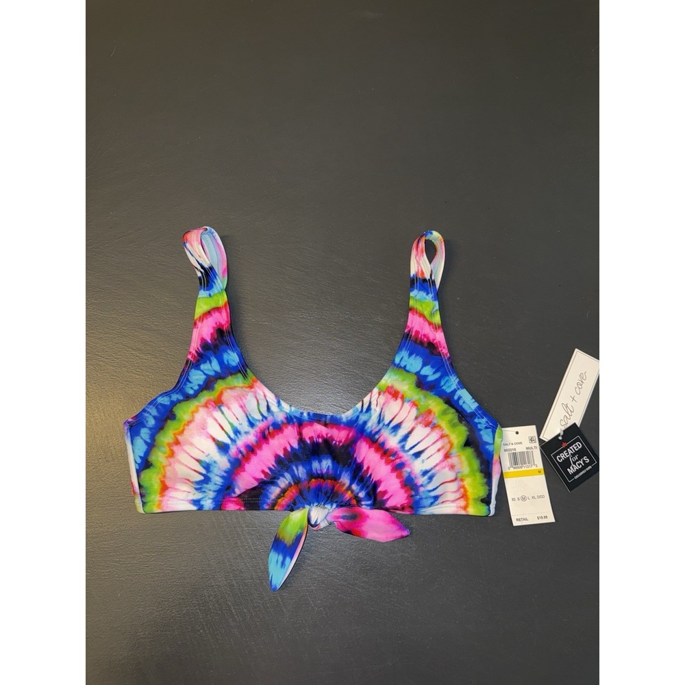 NWT Salt&Cove Womens TIE-DYE Bikini Swimsuit Top Medium Beach Pool Hippie Vibes
